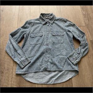 Guess Chambray Denim Polka Dot Button Down in Blue Size Small